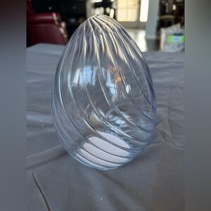9” Blue Colored Swirl Glass Easter Egg NWOT Tabletop Decor